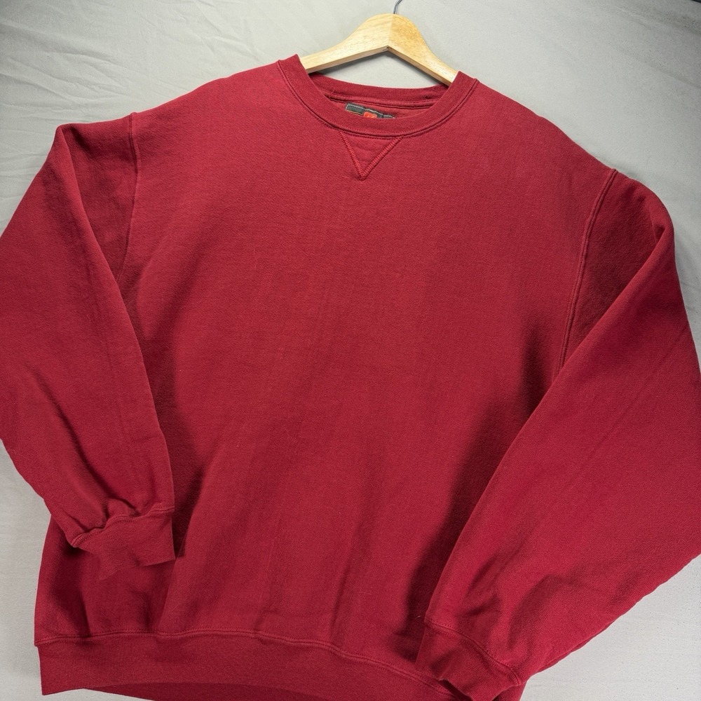 Vintage Russell Athletic Crewneck Sweatshirt Mens Large Red Thick Cotton Fleece